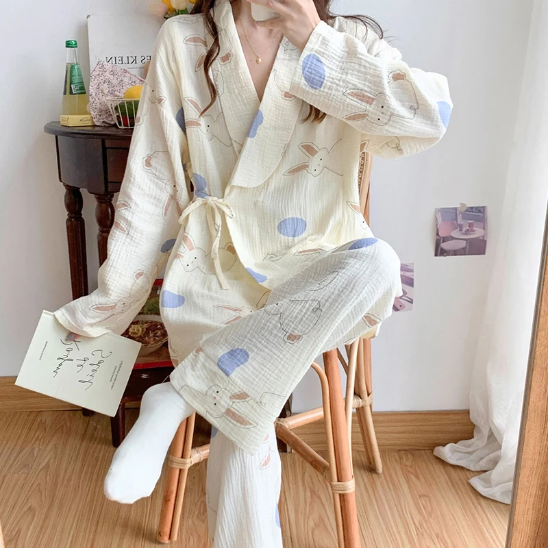 

100% Cotton Double Gauze Maternity Nursing Sleepwear Set Breathable Loose Lacation Breastfeeding Pajamas Pregnancy Home Hospital