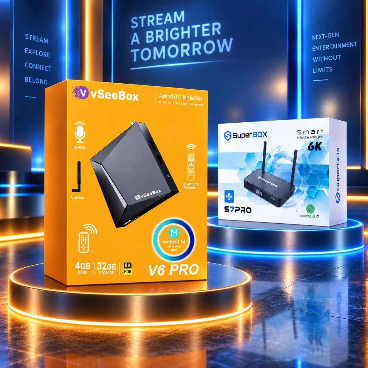 vSeeBox V6 Pro Media Device + 1 Free S7 Pro Included Combo Deal | US Shipping