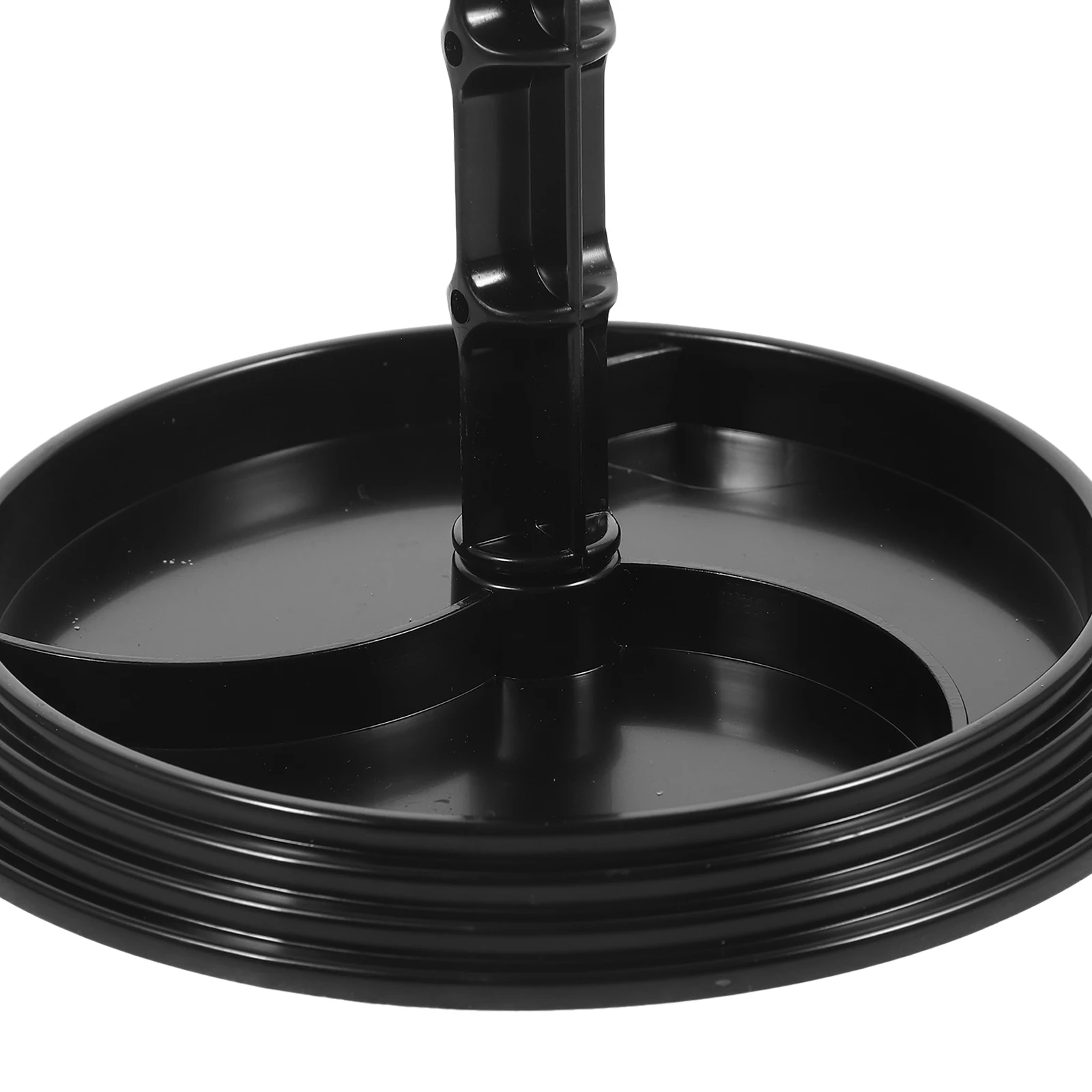 

Hanger Storage Rack 2 Layer Black Plastic Rotating Jewelry Stand Necklace Holder Keychain ganizer Hair Tie Desk Tidy Small