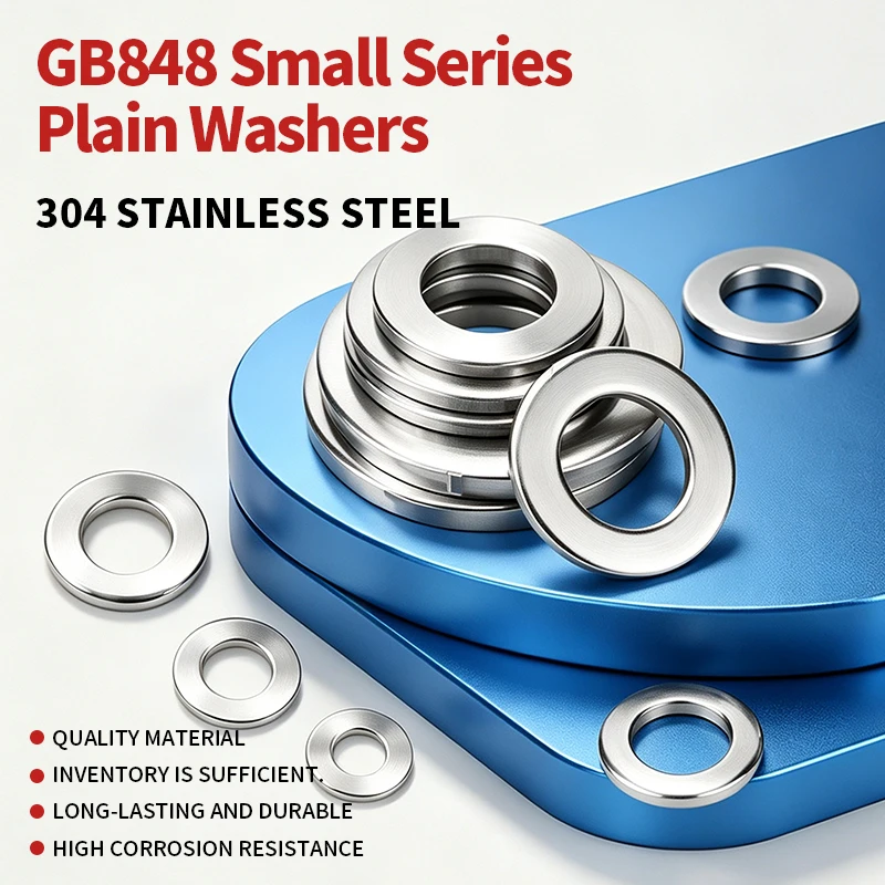 GB848 Standard Small Plain Flat Spacer 304 Stainless Steel Metric Thin Shim Washer M2 M2.5 M3 M4 M5 M6M8M10M12M14M16M20M24M27M30