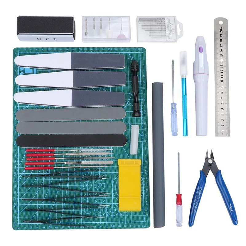 

33 Pieces Gundam Model Tools Kit Model Basic Tools Craft Set Hobby Building Craft Set For Basic Model Building Repairing