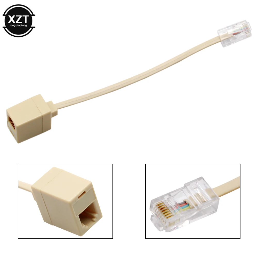 8P4C / RJ45 mężczyzna RJ11 6P4C na żeński M / F Adapter, proszę kliknąć na Ethernet 1 sztuk