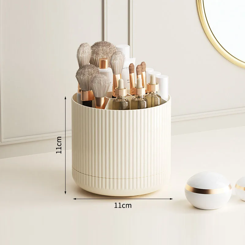 360° Rotating Makeup Brush Holder with 8 Slots Comestic Tools Organizer Spinning Cosmetic Brushes Storage Pen Holder for Vanity