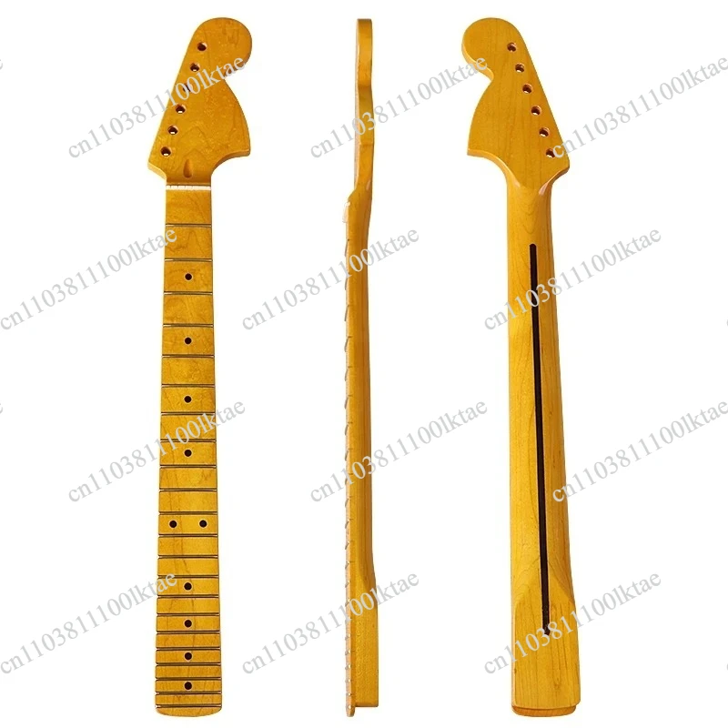 

Electric Guitar Neck 6 Strings 22 Frets Big Head Neck with Maple Bright Yellow Back Center Line Handle, Guitar Modification