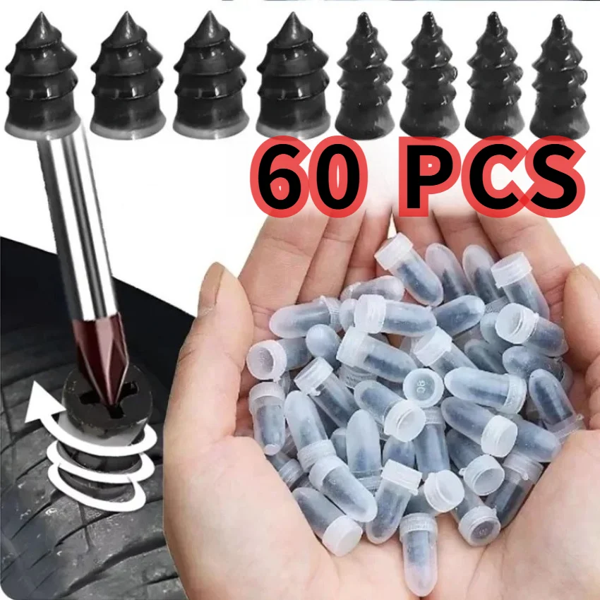 Pregos de Reparo de Pneus para Carros e Motocicletas 5/10/20/30/60PCS, Ferramentas Universais para Reparo de Pneus Sem Câmara, Kit de Acessórios para Carro