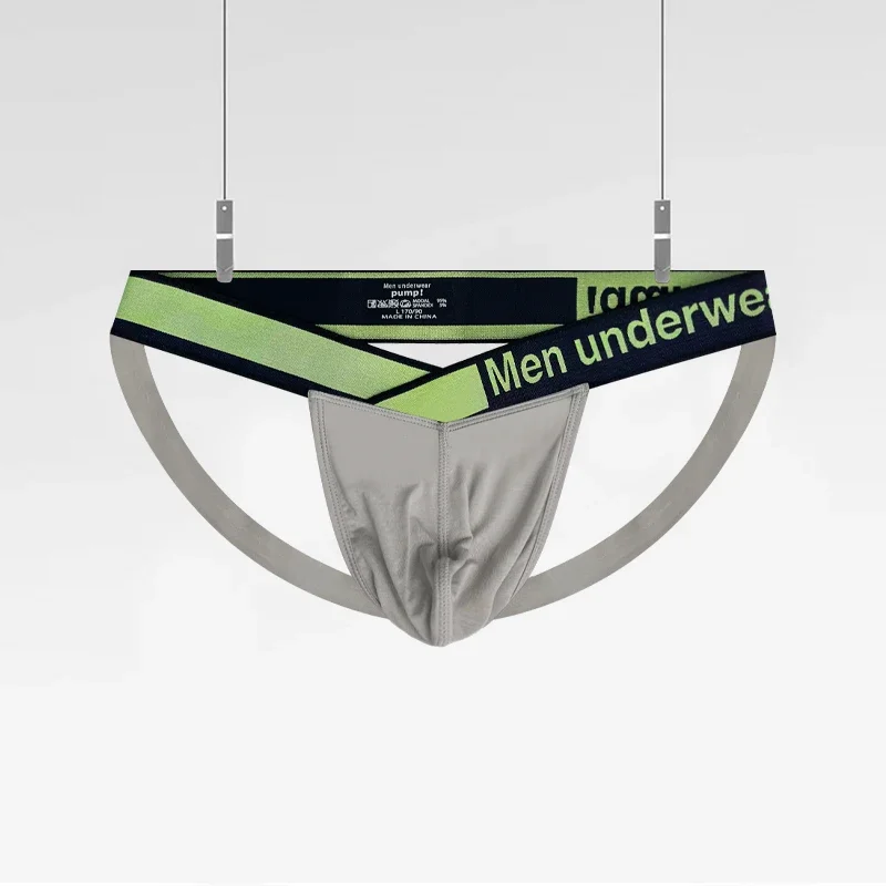 Men's Modal Breathable Double Thong 3D Convex Pouch Low Rise Contrast Elastic Waistband Spring Summer Underwear Briefs