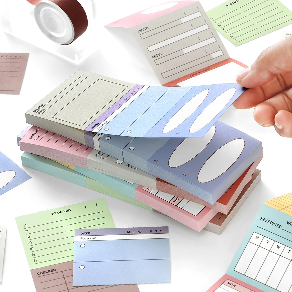 80pcs Cartoon Brief Scrapbooking Memo Pad Simple INS Message Paper Student List Notes School Stationery Journaling supplies