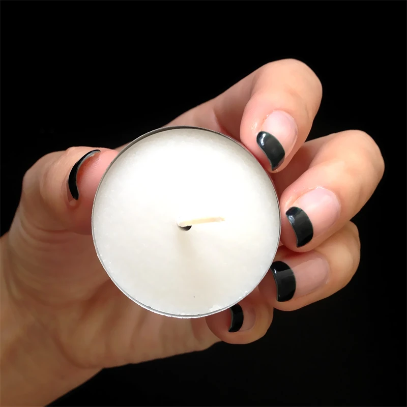 100 PCS 4 Hours Tealight Candles Burning Time White Paraffin Wax Aluminum Holder Tealights Wax Candle Tea Boiling Candle