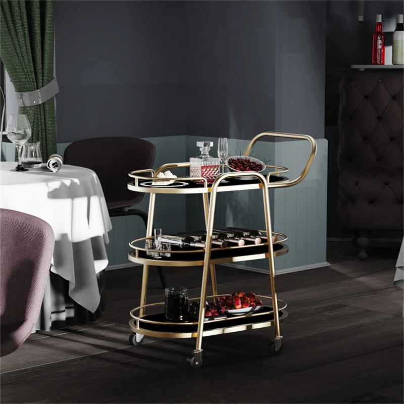 Stainless Cart Beach Wheels Wagon Wooden Trolley Folding Hand Steel Side Table Commercial cocinas accesorios Storage Tool