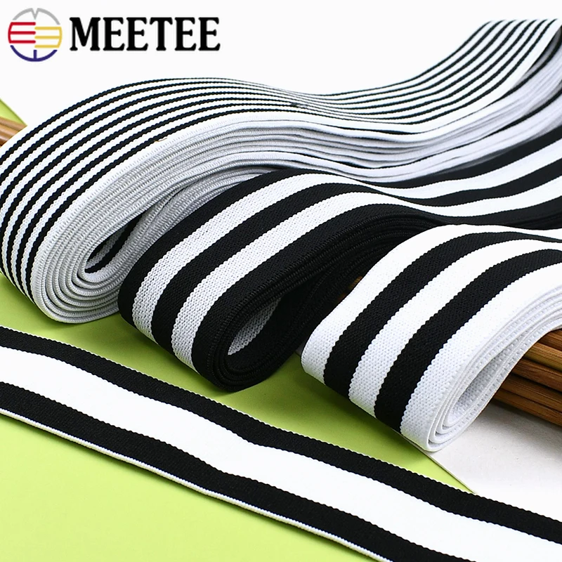 

5/10/20M 25-50mm Stripe Elastic Band Dress Jeans Pants Waistband Rubber Bands Shoulder Strap Stretch Tape DIY Sewing Accessories