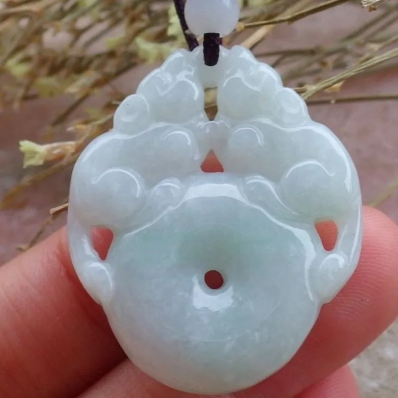 Natural Jade Glutinous Seed Lucky Money Rat Jade Pendant Couple Safety Buckle