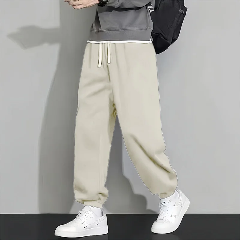 

Qui Dry Ice Silk Men's Summer Thin Casual Loose Leggings Fitn Running Pants Straight Leg Non-Brand Breathable Lightweight