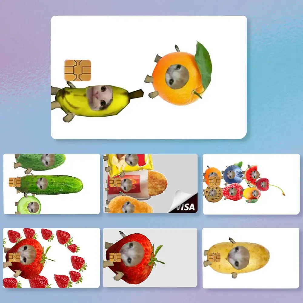 Potato Cat Tomato Kitten Couple  High Definition Matte PVC Film Tape | For Credit Card, Debit Card Stickers & Gift Decoration