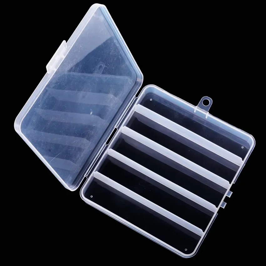 Plastic Fishing Box 5 Compartments Fishing Accessories Lure Hook Boxes Storage Case Fishing Tackle Box