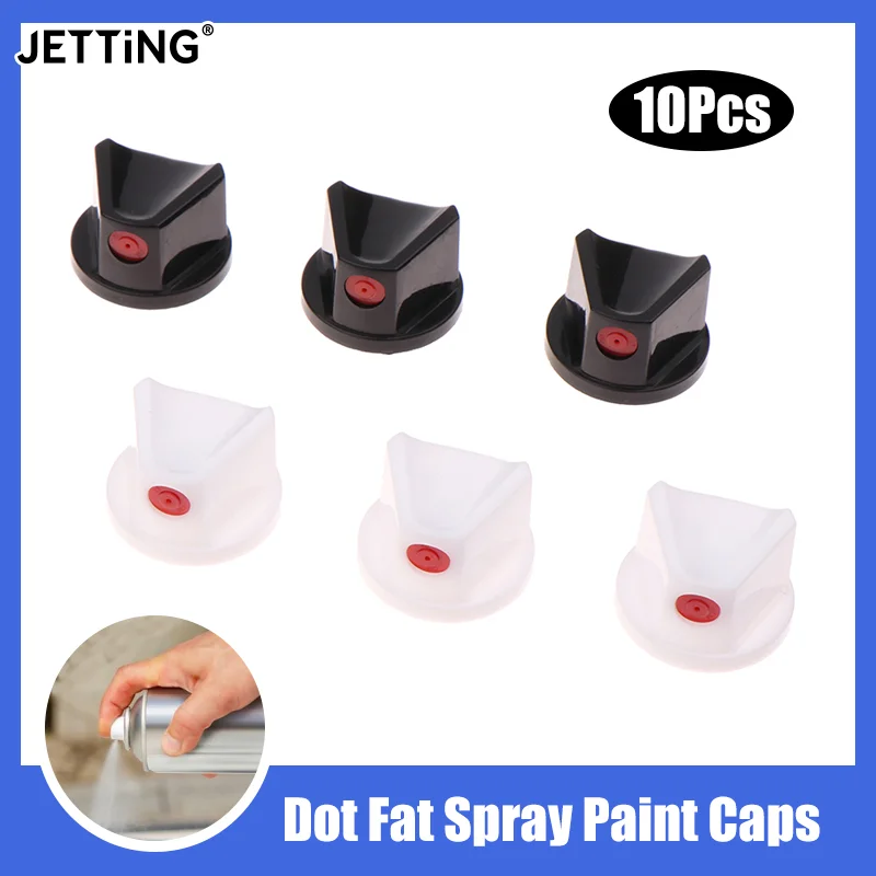 10Pcs Dot Fat Spray Paint Caps Plastic Spray Nozzles White Spray Paint Replacement Caps For Graffiti Street Art Aerosol Bottle