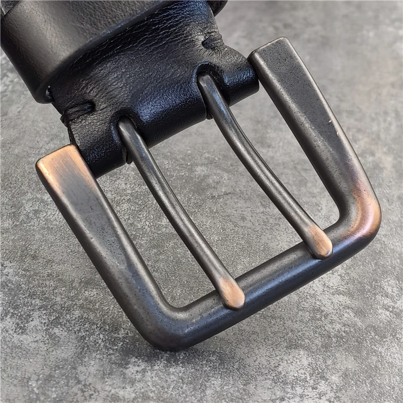 43MM Wide Double Pin Metal Belt Buckle Men Belt Genuine Leather Ceinture Luxury Leather Belt Men Waist Belt Fot Men  MBT0018