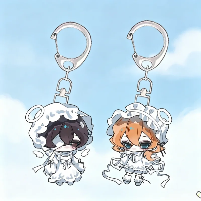 Porte-clés en acrylique Bungo Stray Dogs, version Q mignonne, Dazai Nakahara, charmant personnage kawaii, pendentif pour sac d'étudiant, cadeau anime