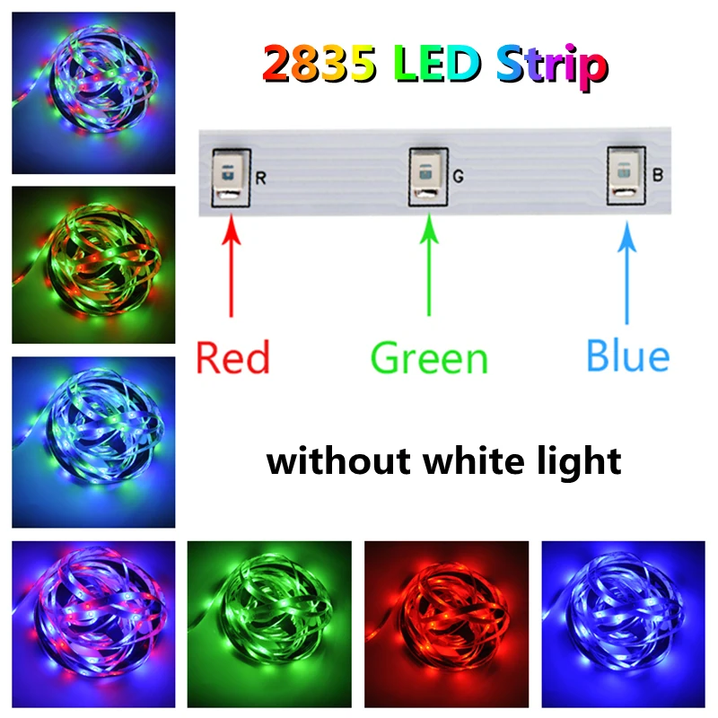 LED Strip Light RGB2835 24 Key IR Remote Control SMD Diode Flexible Lamp Tape USB Powered DC5V TV Backlight Home Decor