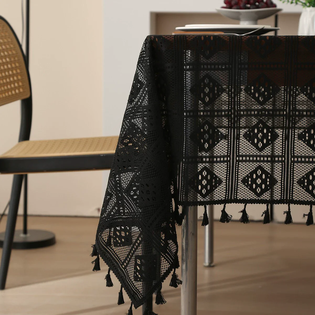 الأخضر جوفاء خارج مفرش المائدة الرجعية النسيج مفرش المائدة طاولة طعام طاولة القهوة غطاء القماش مفرش المائدة المستطيلة #5