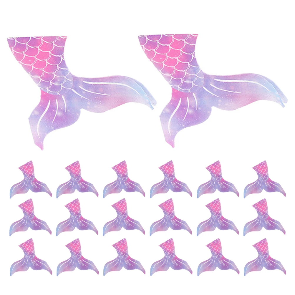 

60 Pcs Mermaid Napkin Party Supplies Beach Napkins Paper Violet Birthday Decorations Mermaids