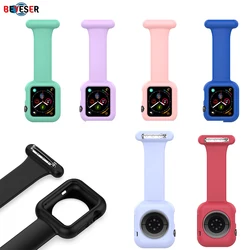 New Silicone Brooch Strap for Apple Watch 7/6/5/4/3/2/1 Generation 42/44/45mm Universal Doctor Nurse PocketWatch HangingWatch