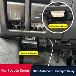 QHCP Car Headlight Delay Module Plug OBD For Toyota Camry Corolla Cross Highlander Kluger RAV4 2023-2024 TNGA Series Accessories