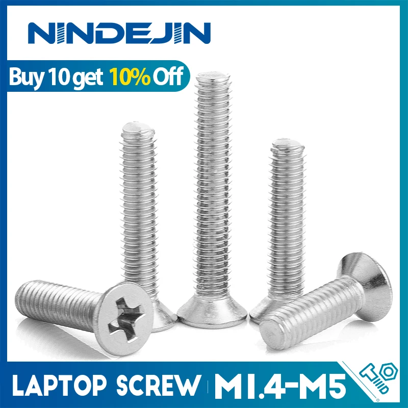 

Flat Head Cross Phillips Laptop Screw M1.2 M1.4 M1.6 M2 M2.5 M3 M4 M5 M6 Stainless Steel Machine Screw for Computer Notebook