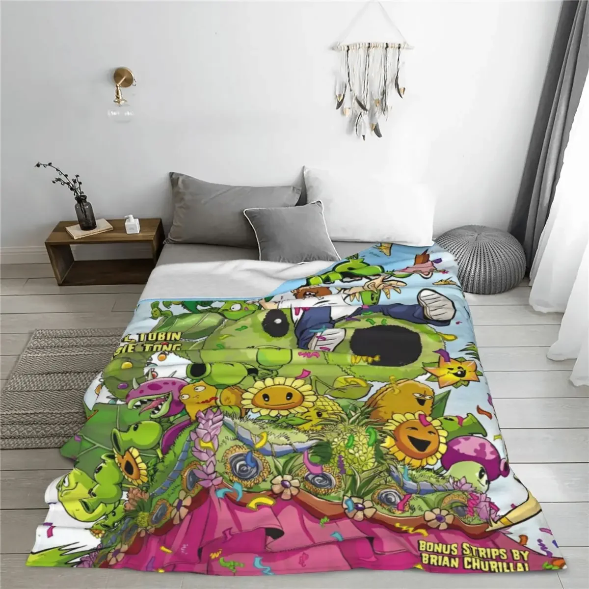 Plants Vs Zombies PVZ Cartoon Game Coral Fleece Plush Throw Blanket Funny Poster Blankets Outdoor Super Soft Plush Thin Quilt