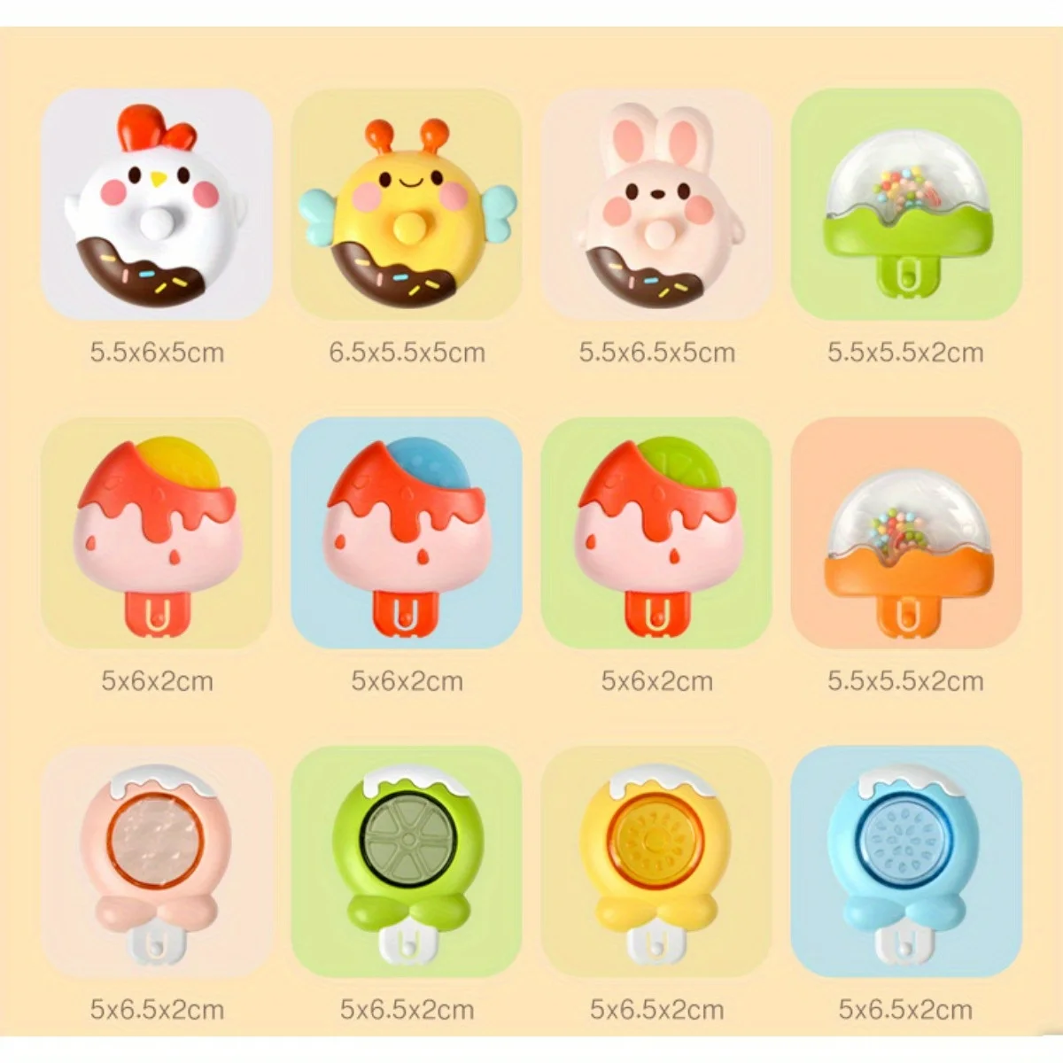 Baby candy suction cup spinning music children's water table gyro rotating baby rattle toothpaste toy