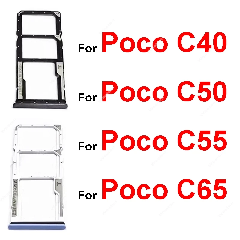 

Sim Card Tray Holder For Xiaomi Poco C40 C50 C55 C65 SIM Card Slot Holder Socket Card Reader Adapter Replacement Repair Parts