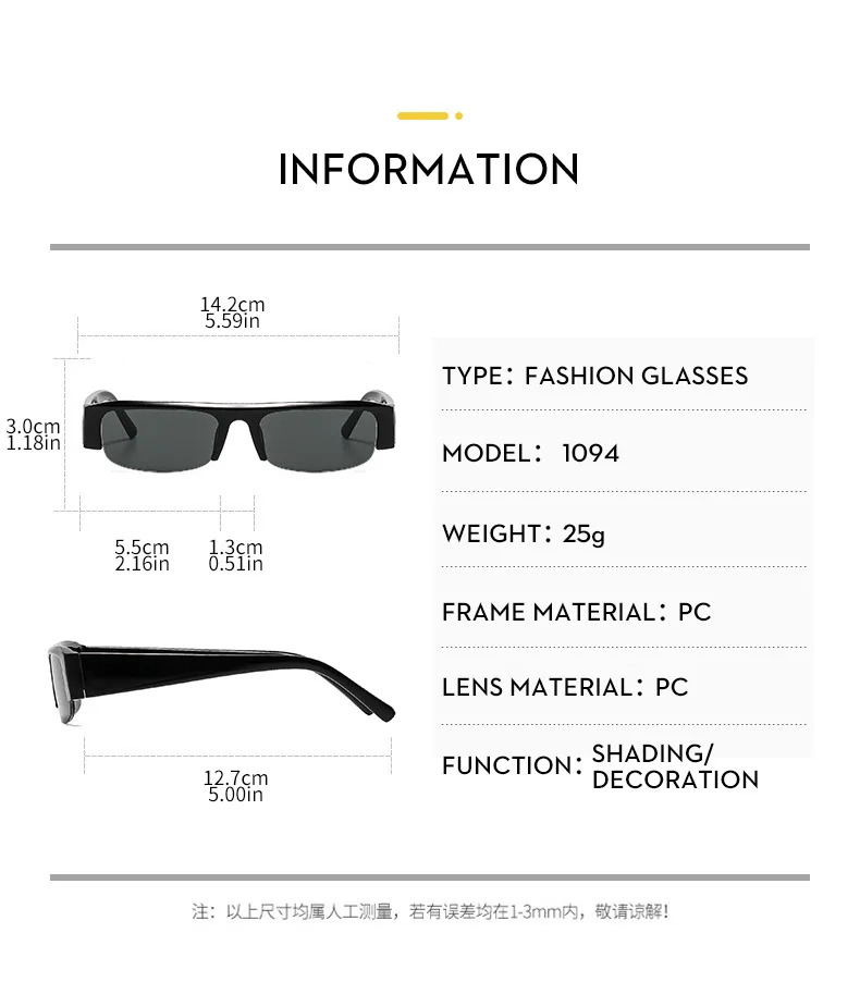 Halbrahmen-Sonnenbrille mit kleinem Rechteck und Farbverlauf für Damen, neue Vintage-Sonnenbrille in Schwarz-Rot, sexy Sonnenbrille für Damen, Fahrbrille. – Detail 5