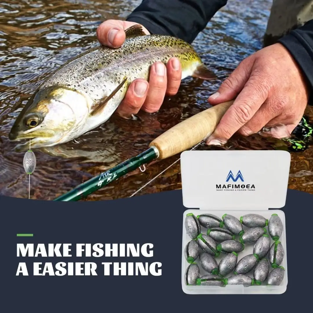 10/20 قطعة مجموعة أوزان البيض سبليت النار الصيد الأوزان مجموعة متنوعة أوزان الصيد القابلة للإزالة أملاح المياه العذبة قطرة النار #5