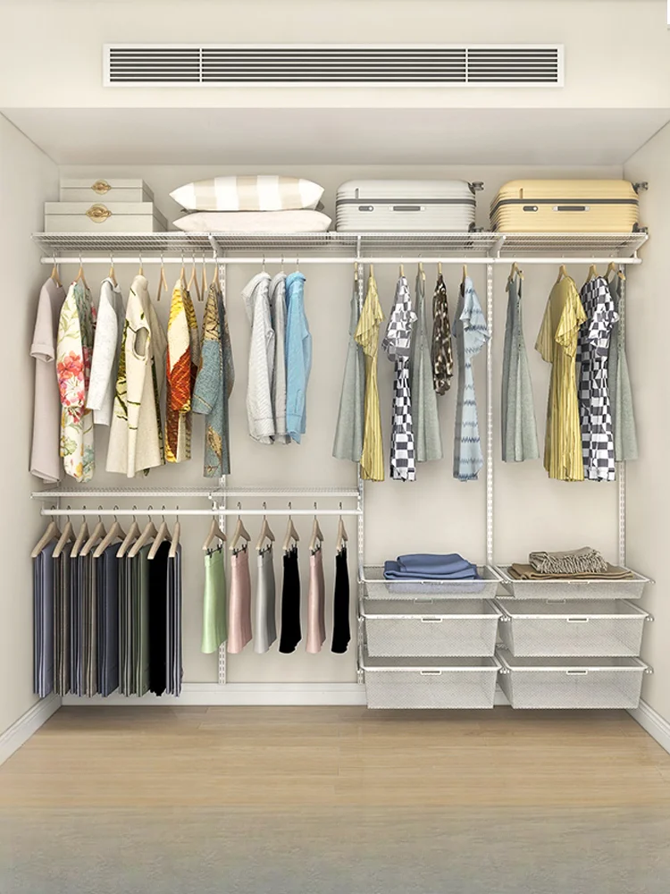 

2.6 meters cloakroom wall-mounted metal wardrobe open storage room storage 0 formaldehyde bedroom wardrobe