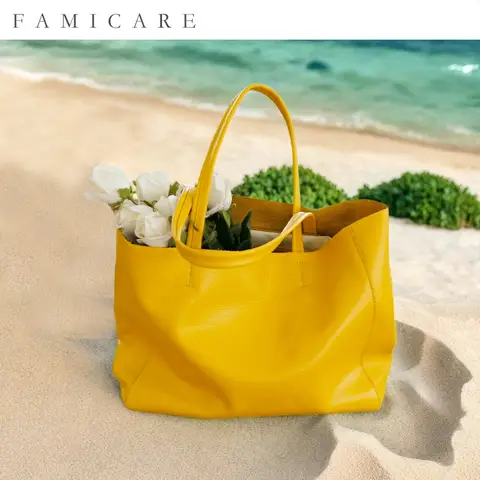 Luxury Genuine Leather Tote Bag famicare