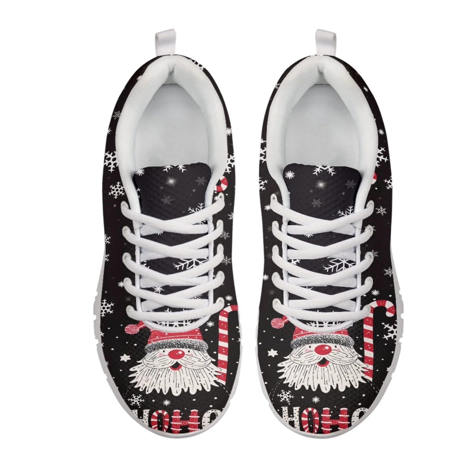 Coloranimal Santa Claus Snowflake Print New Trend Sports Tennis Shoes Women Running Walking Shoes Breathable Sneakers for Mens