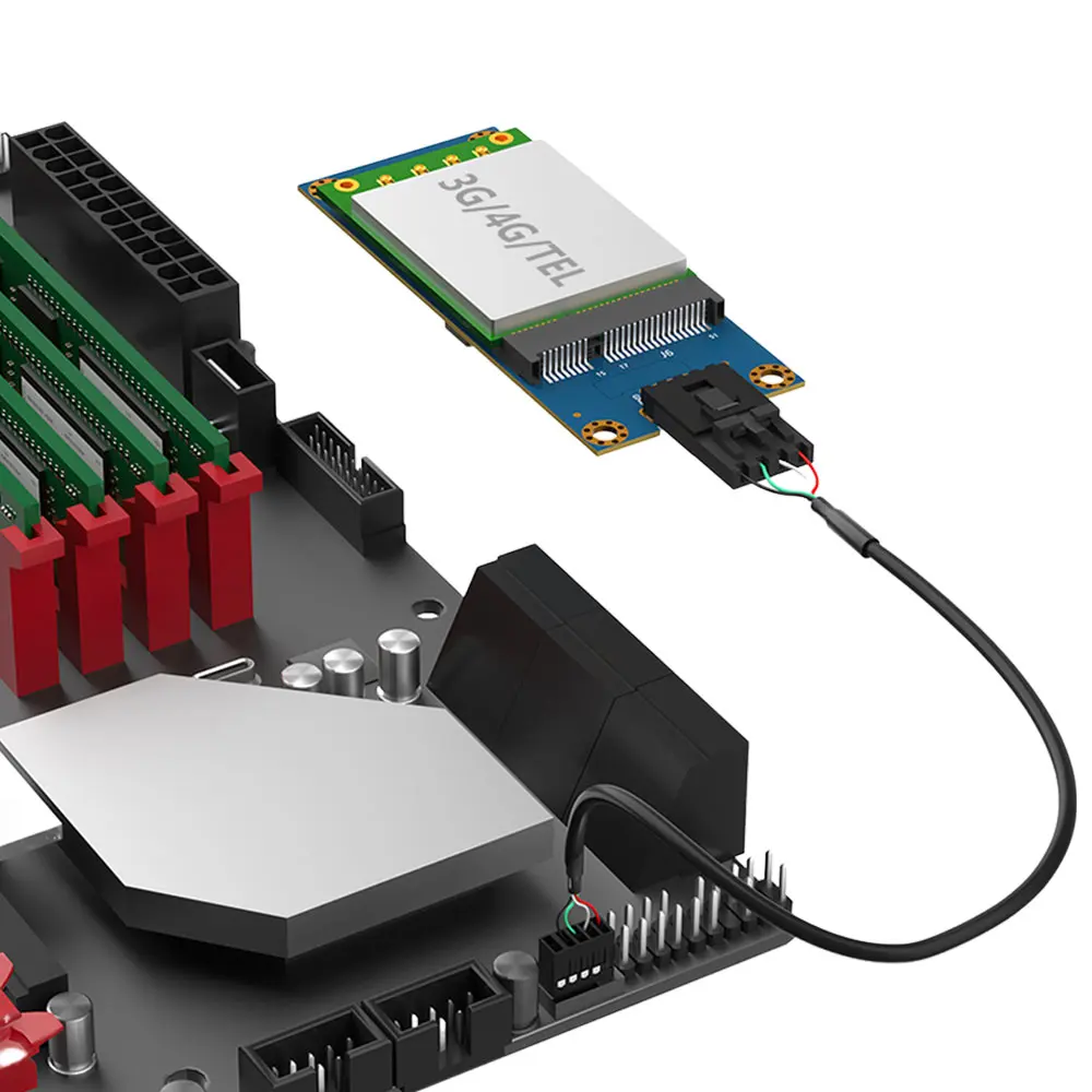 

Mini PCI-E To USB 2.0 Adapter with SIM Card Slot Data Transmission Adapter Module Expansion Card for WWAN/LTE Module