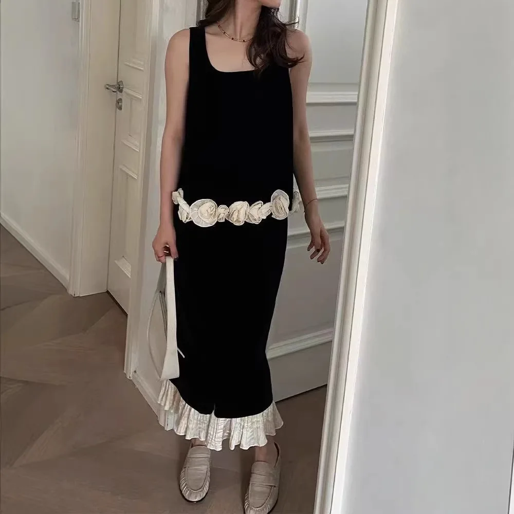 

Handmade Floral d Vest Top And Fi Tail Slim Fit f Skirt Set Spring Summer New Sle Women's Faion Korean Casual Wear