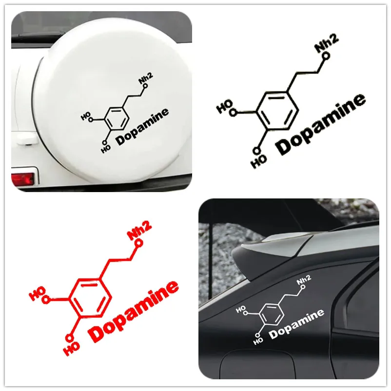 Car Sticker Happy molecule dopamine molecular formula personalized creativity car motorcycle Vinyl Decal Car Accessories