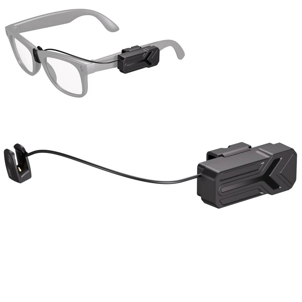 

400mAh Glasses Battery Charging Case for Meta Glasses Skyler Headliner HSTN Display 2 Charges No Cable Clutter