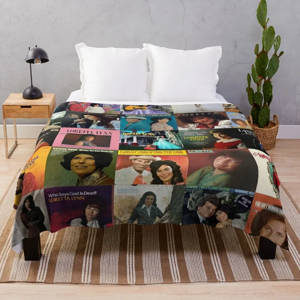 

Loretta Lynn Albums Quilt For Fans Ver 25 Throw Blanket Portable Lightweight Blanket for Travel Camping