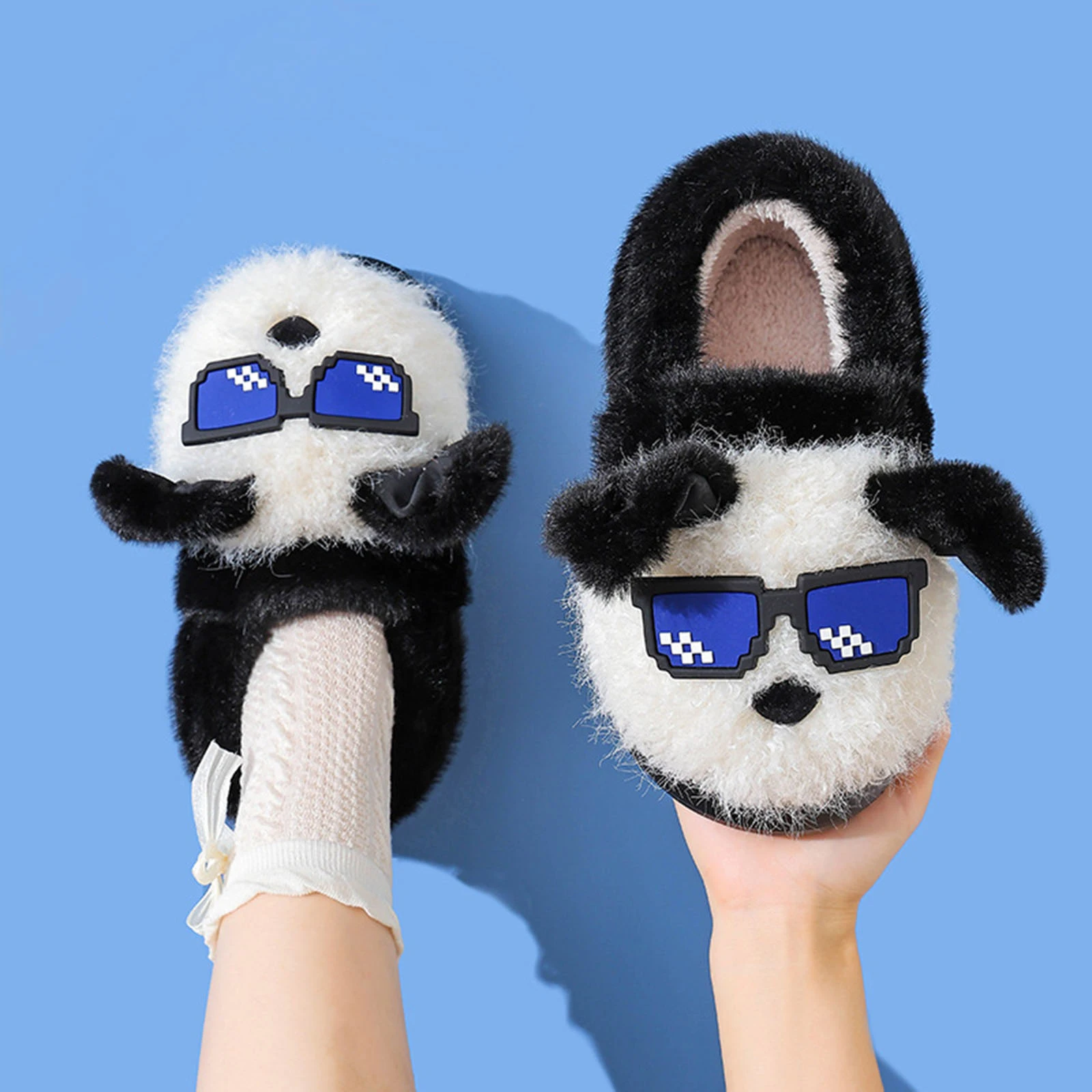 

Kids Animal Slippers Parent-Child Dog Plush Slippers Non-Slip Indoor Shoes Cozy Home Wear Puppy Heeled Toddler Slippers
