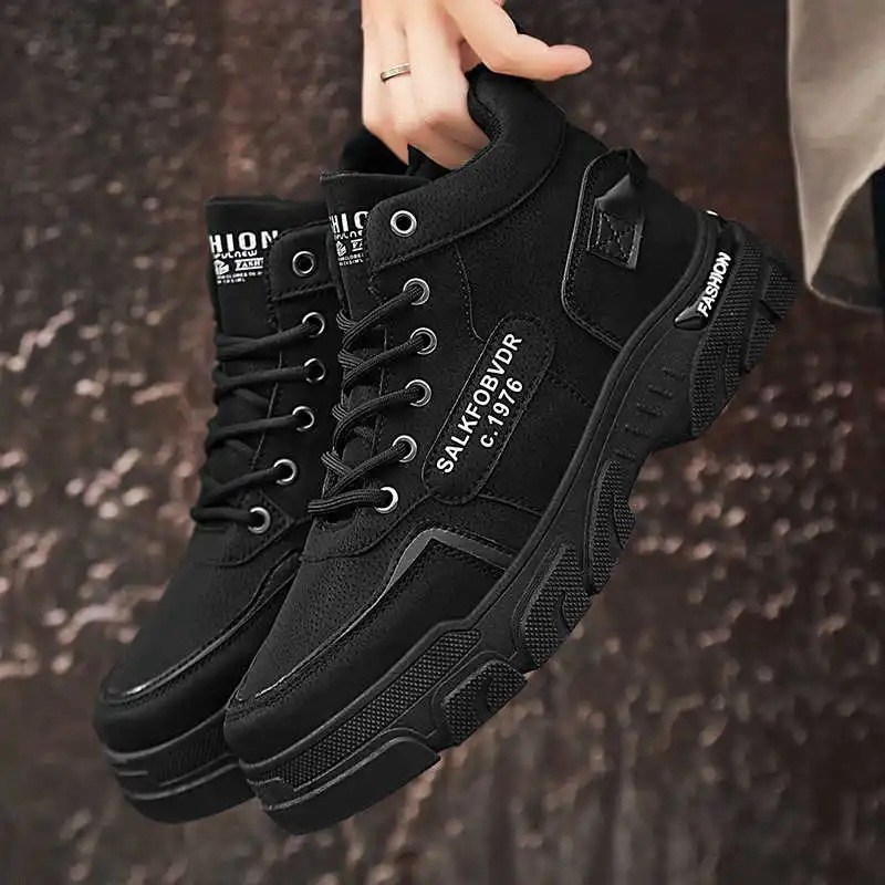 

Высокие замшевые туфли для увеличения роста, женские теннисные кроссовки для бега, черные длинные ботинки, спортивные кроссовки 2025 года, уличные кроссовки Vip Link