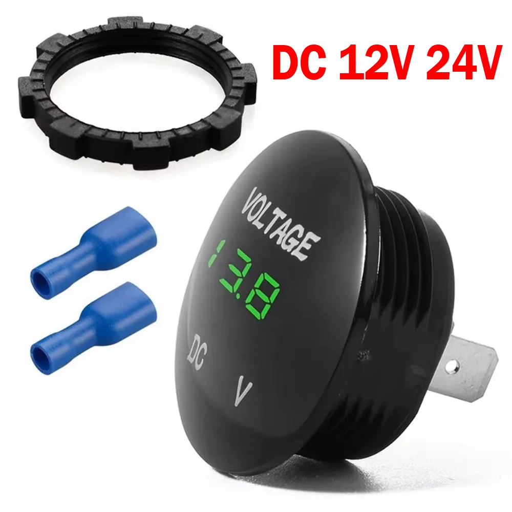 LED Digital Voltage Meter Car Motorcycle Voltmeter Voltage Tester Connector for Car Auto Motorcycle DC12V 24V Waterproof