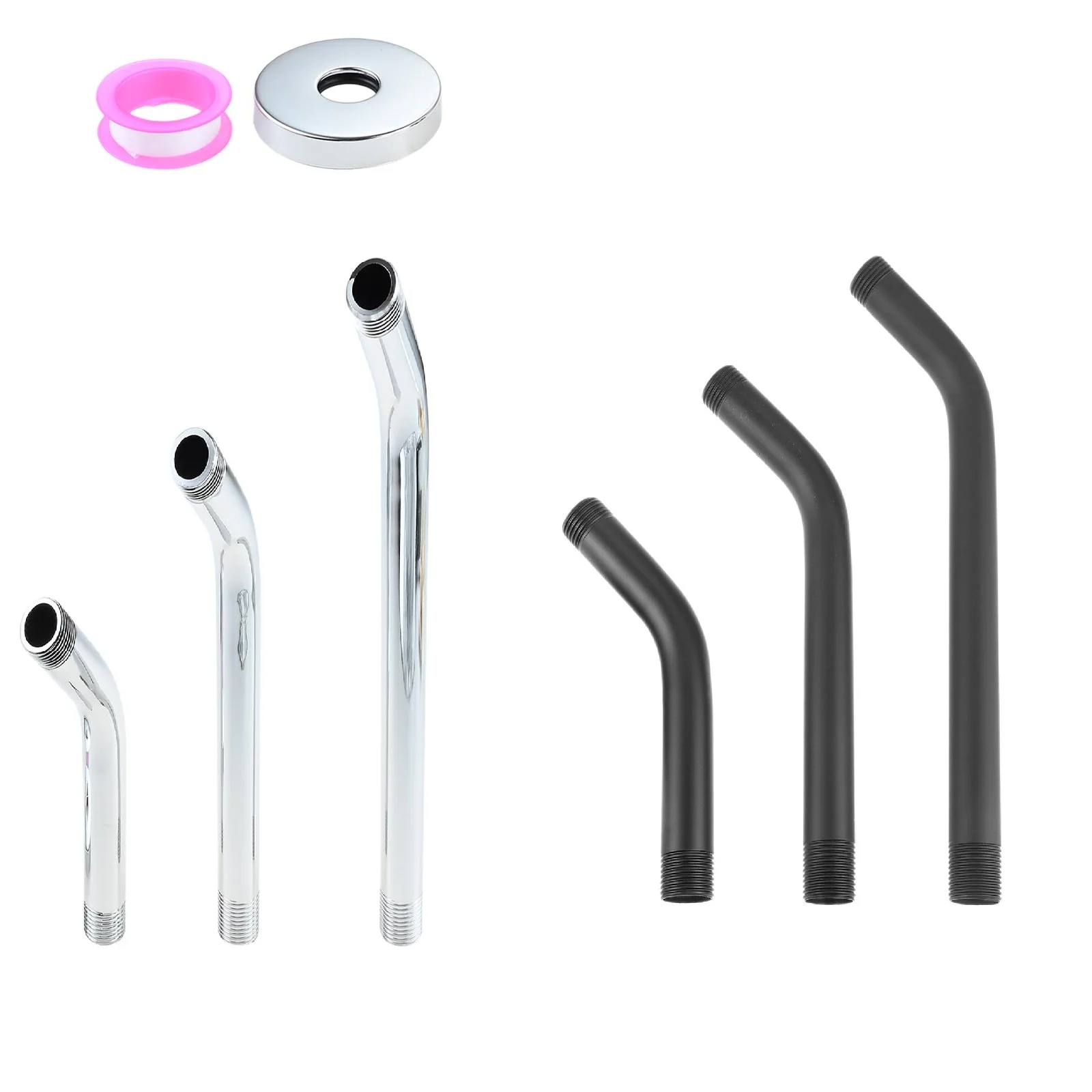 

1 шт. душевой кронштейн из нержавеющей стали с фланцем 6/8/10 дюймов, черный/полированный хромированный настенный удлинитель насадки для душа