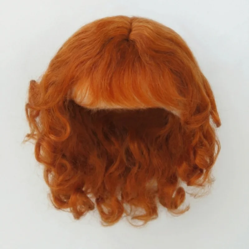 QBaby Mohair Wigs D20313 9-10inch 10-11inch Long Princess Soft Wave Mohair BJD Hair With Joint Piece 1/3 Blythes Accessories