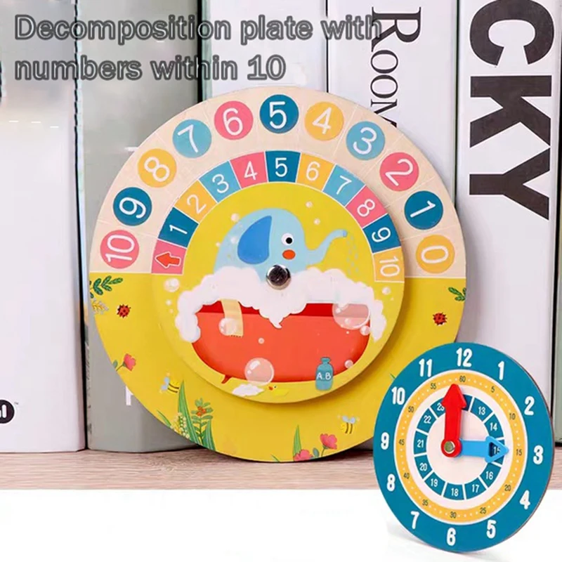 Wooden Early Education Children's Addition Subtraction Counting Toys Primary School Clock Model Teaching Aid