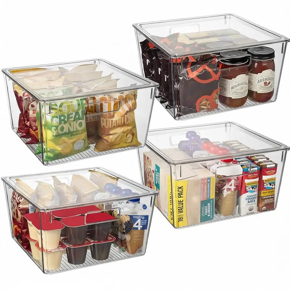 

Plastic Storage Bins XL Kitchen Pantry Organizers Cabinet Storage