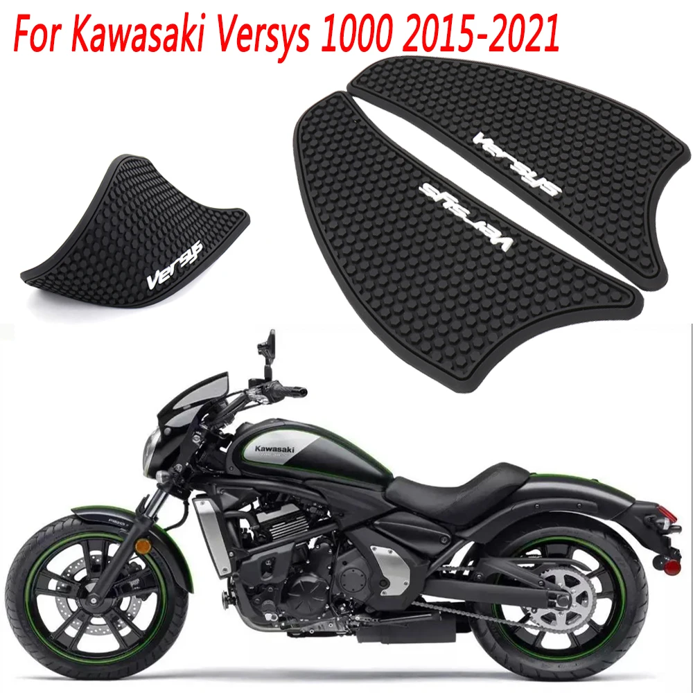 

DecalsBlack Motorcycle Tank Pads Anti Slip Protector Stickers For Kawasaki Versys 1000 2015-2021 2017 2016 2018 2019 2020