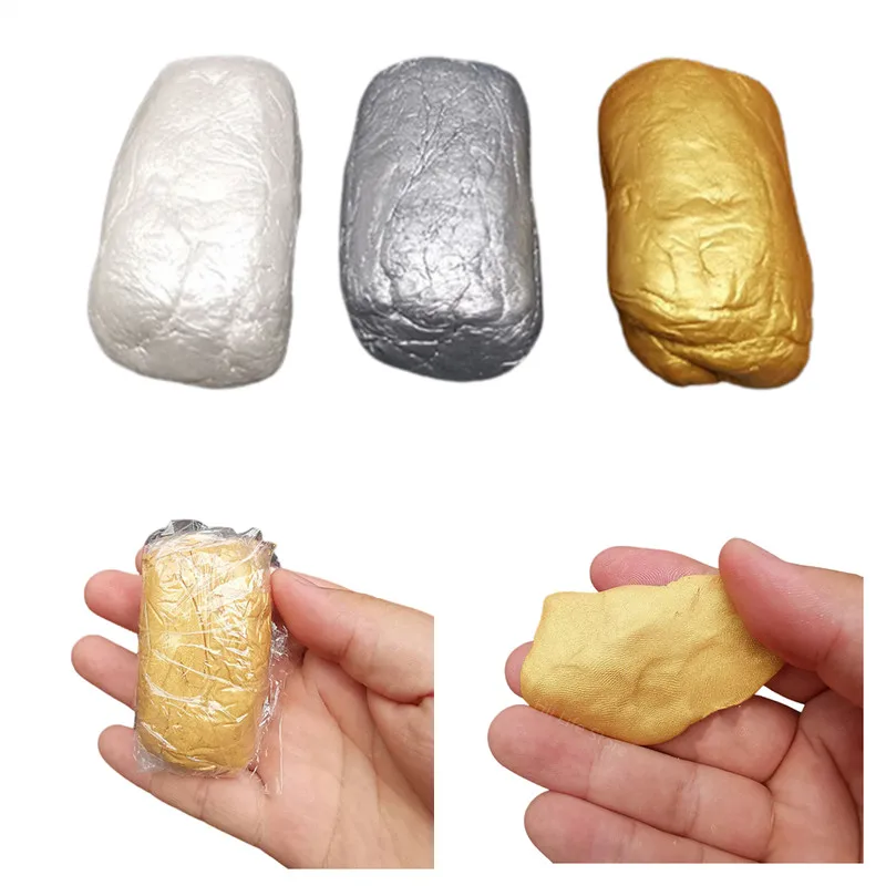 50g Ultralight Resin Clay Metallic Mud Gold/silver/pearl White Clay DIY Handmade Doll Material Pottery Sculpture Polymer Clay