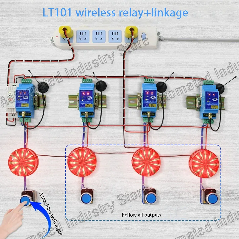 LT101 wireless linkage switch remote controller multi-channel relay synchronous transmission signal transceiver module